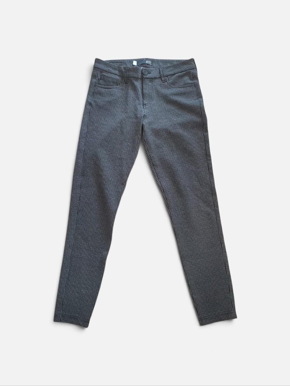 KUT from the Kloth Donna Ankle Skinny Jeans Houndstooth Black & Gray Size 4